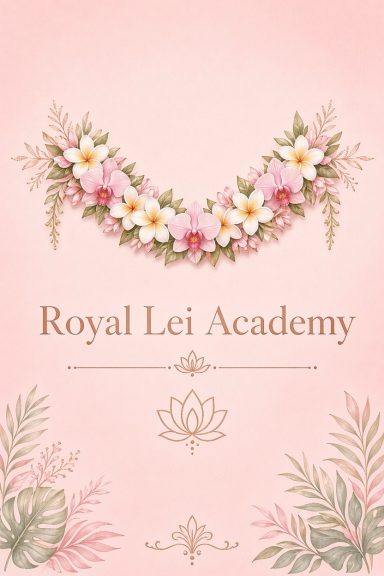 Royal Lei Academy journal cover with a pink floral lei